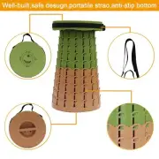 Upgraded Portable Collapsible Stool with Cushion Telescoping Folding Stool