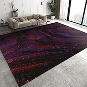 Abstract Red and Black Gradient Area Rug 150x240 cm Modern Fluid Art Design Durable for Office Home and Pets
