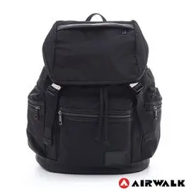 Backbager 背包族【美國 AIRWALK】BOXER 尼龍防水綁帶大後背包(黑)