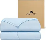 OAITE Cooling Comforter Queen Size, Double-Sided Cold Tech Fabric Cooling Blanket for Night Sweats and Hot Sleepers, Q-Max > 0.4，Summer Comforter, Breathable Soft Silky Smooth Lightweight(Blue,Queen)