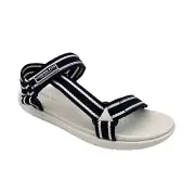 London Fog Womens Strappy Sport Sandal Size 8 Navy Blue Adjustable Lightweight