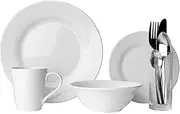 Sabichi 9pc Dining Starter Set - Elegant Porcelain Dinner and Crockery Set - Ideal for Students, University and First-Time Buyers - Plates and Bowls Set for 1