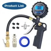 250 PSI Car Truck Digital Tire Inflator w/ Pressure Gauge Air Chuck Rubber Hose