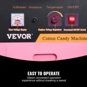 Pink Commercial Cotton Candy Machine 1000W Floss Maker for Parties Events