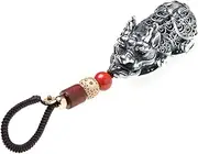 OWIEN Feng Shui Animal Shaped Good Luck Charms Alloy Car Key Chain with Hand-Woven Lanyard Keychains for Women and Men