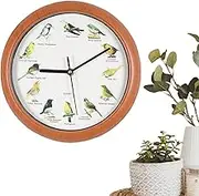 jopiuieo Bird Wall Clock, 10 Inches Vintage Birdsong Wall Clock with Sound, Decorative Clock Quiet Time At Night Cuckoo Bird Clocks for Home Table Kitchen Decoration