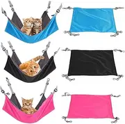 Happyyami Creative Fleece Cat Hammock Dual Sided Lounger for Cats Space Saving Rosy Color for Indoor Use and Pet Playtime