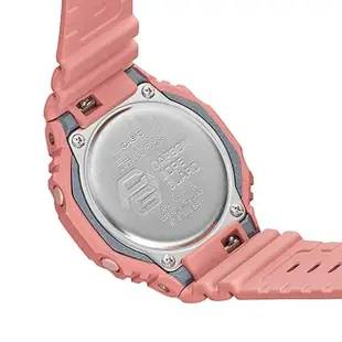 【CASIO 卡西歐】G-SHOCK 簡約纖薄八角錶殼運動雙顯腕錶/珊瑚粉x玫瑰金刻度(GMA-S2100-4A2)