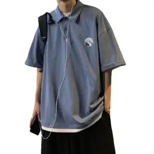 【CPMAX】韓系假兩件立領短袖POLO衫(3色可選 短袖T恤 POLO衫 假兩件上衣 立領上衣 T恤 T166)