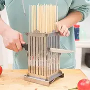 Kebab Maker Box 49 Holes Skewer Kebab Machine, Stainless Steel Manual Mutton Kebab Skewing Machine Outdoor BBQ Tool, Meat Wearer Machine Device Portable Barbecue Kebab Maker