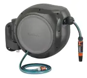 GARDENA (08055) Retractable Garden Hose Reel 100' x 1/2" hose, Wall Mounted, ...