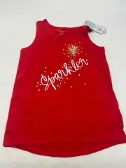 Cat & Jack Red Tank Top "Sparkler" Girls Size M (7/8) Fourth of July