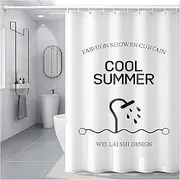 Punch-Free Art Personality Shower Curtain Home Hotel Bathroom Waterproof Fog Quick-Drying Soft Opaque Bathtub Partition Curtains, W180CMxH180CM