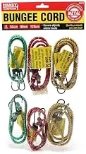 Leona Co 6Pcs Bungee Cord with Hooks, 60cm 90cm 120cm Length, Outdoor Muti_Function Shock Cord Straps Strong Rope for Outdoor Tent, Luggage Rack, Camping, Cargo, Bike