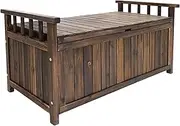 Gardeon Outdoor Storage Box Bench, Wooden Garden Shed Shoe Cabinet Tool Chest Toy Storages Boxes Benches Deck Chair Container Indoor Patio Balcony Furniture, Water-Resistant 220kg Capacity Brown