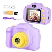 Kids Selfie Camera, Portable Digital Cameras Toys for Kids Christmas Purple