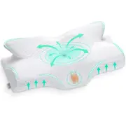 Elviros Cervical Memory Foam Pillow Contour Pillows Neck Shoulder Pain Ergonomic