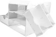 Parliky Desk Paper Organizer Rack DIY Assembly Tiered Files Holder for Efficient Document Management White Wood Plastic Design for Office School and Home Storage