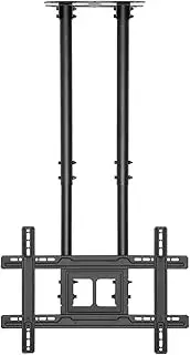 TV Monitor Holder Rack Heavy Duty TV Hanger 50"-80" Double Pole Adjustable Ceiling TV Bracket Extension Tilt TV Ceiling Mount, Max VESA 600x400mm Up to 154lbs TV Bracket