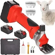550W Electric Cordless Sheep Shears，2800RPM Professional Rechargeable Shearing Clipper，Farm Livestock Shearing Machine with 2 Batteries，for Shaving Fur Wool in Sheep and Other Farm Livestock