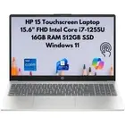New HP 15.6" FHD Touchscreen Core i7-1255U 16GB 512GB PCIe SSD Webcam Windows 11