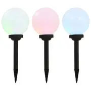Outdoor Solar Lamps 3 pcs LED Spherical 20 cm RGB vidaXL