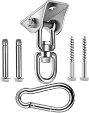 Hammock Hanging kit,360°Rotating 1200 lb Capacity Heavy Duty,Hanger & Swing Hook Snap for Concrete Wood,Hammock,Veranda Seat,Chair,Swing Sets,Yoga and Gym（Without Chain ）