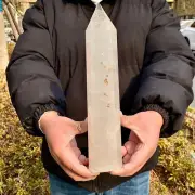 4.11LB Large natural crystal quartz products with white crystal pillar decoratio