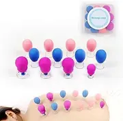 12Pcs Cupping Kit for Massage Therapy, Cupping Therapy Set, Portable Silicone Cupping Set for Reduce Cellulite, Muscle Stiffness, for Sore Neck, Back and Leg Pain Relieve
