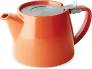 FORLIFE Stump Teapot with SLS Lid and Infuser, 18-Ounce, Carrot