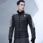 ⓉⒽⓇⒺⒺⒼ🔥ADIDAS ESS DOWN JACKET 羽絨外套 立領 保暖 三線 黑色 男款 GH4589