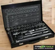 TYPHOON TOOLS 1/2" Drive Socket Set 43 Piece AF & Metric - Lifetime Warranty