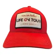 New Travis Mathew Mesh Back Snapback Truckers Hat Cap Flexfit Red Golf Hat