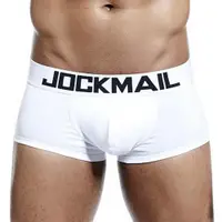 在飛比找ETMall東森購物網優惠-襠部雙層白藍色修身款大囊內褲