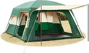 [KTT] Extra Large Tent 12 Person(Style-B),Family Cabin Tents,2 Rooms,Straight Wall,3 Doors and 3 Windows with Mesh,Waterproof,Double Layer,Big Tent for Outdoor,Picnic,Camping,Family Gathering