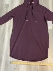 Women’s Athleta Solitude Hoodie Sweatshirt Dress, Auberge SIZE S P Tunic Purple*