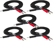 Hosa CMP-159 3.5 mm TRS to Dual 1/4" TS Stereo Breakout Cable, 9 Feet (5-Pack)