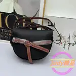 二手精品 LOEWE 羅意威 GATE SMALL BAG 小號/黑色馬鞍包 蝴蝶結 斜背包