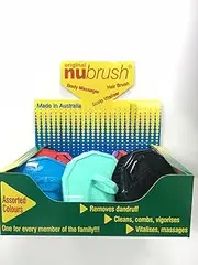Brush - Nu Brush - Box of 12 Assorted Coloured Scalp Vitaliser, Dandruff Remover