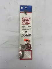 Vintage Genuine Eagle Claw Snelled Fish Hooks No 139 Size 1/0