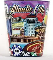 Atlantic City New Jersey Attractions In-and-Out Glassware Shot Glass