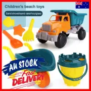 Set of 6 Trolley/Truck/Bucket Beach Toy Spade Beach Set Sand Castle Rake New AU