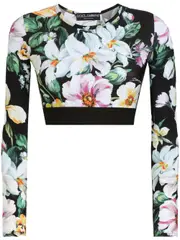 [Dolce & Gabbana] Dolce & Gabbana-T-Shirt M/Lunga Giro-Donna 38 IT
