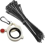 100pcs 200mm Cable Ties with Organizer Heavy Duty Nylon Zip Ties 15Kgs Strength and Reusable zip tie organizer for Wires