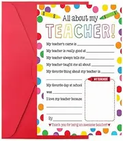Teacher Gift Card for Graduation Birthday Gift Cards for TeachersThank You Appreciation Greeting Card from Student, Teacher Retirement Gifts for Women Men Unique Design Greeting Cards for Teachers