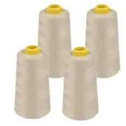 4 Cones of Polyester Threads for Sewing Quilting Serger Beige