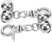 2pcs Stainless Steel Dog Collar Bells Decorative Puppy Collar Bells for Training Exquisite Pet Accessory Cat Collar Hanging Bell Heavy Duty Clip Silver Christmas