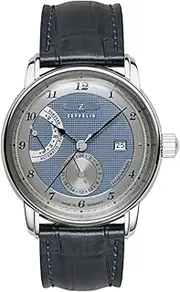 [Zeppelin] Friedrichshafen Series Men's Watch with Leather Strap Automatic Power Reserve Date 8590-3, Strap.