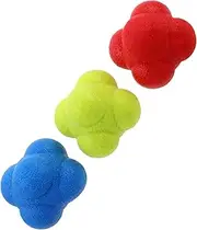 Toyvian 3pcs Hexagonal Reflex Balls for Agility Training Reaction Speed Hand Eye Coordination Portable Exercise Balls for Sports Fitness Enhance Performance Group Workouts