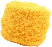 [Qianly] Coral Velvet Yarn for Knitting and Crocheting, Chunky Material for DIY Projects, Yellow, as described
